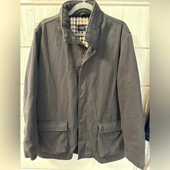 HART SCHAFFNER Marx Smart Wool Car Coat brown Size large - Picture 1 of 11
